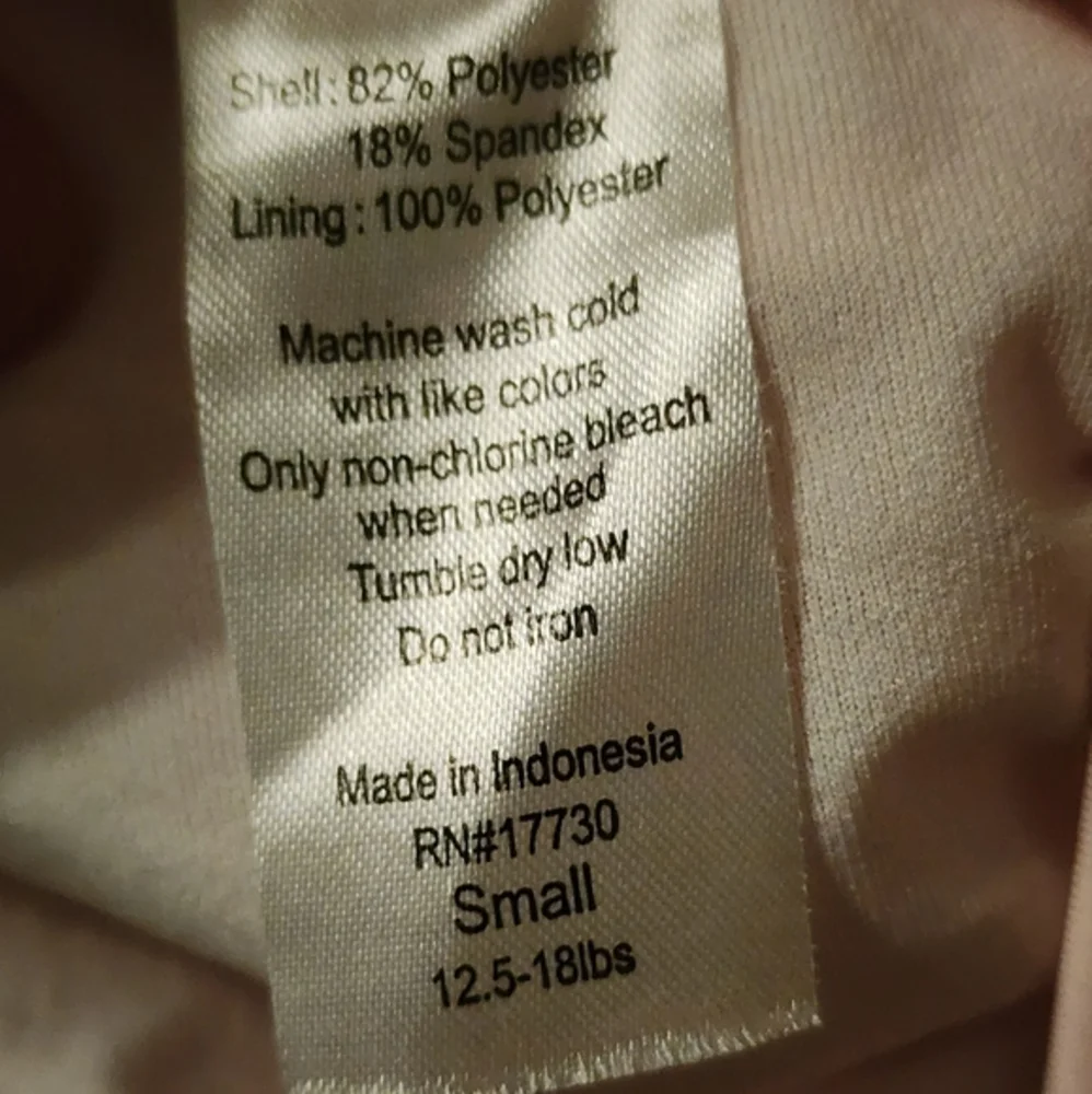 Pink‎ One Piece Swimsuit Ruffle Small 12.5lbs to 18lbs A344